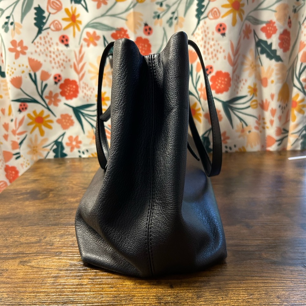 Kate Spade NY Purse Large Black Pebbled Leather Hand Bag Gold Logo Coin Purse - Picture 6 of 10